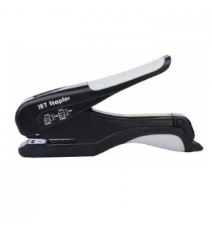 Grampeador preto e cinza com texto IET Stapler