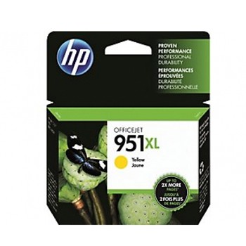Cartucho HP Officejet 951XL amarelo na embalagem preta e verde