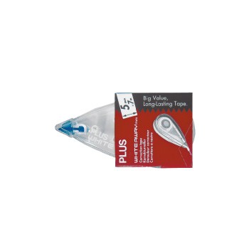 Corretor em fita Plus White Ultimate Correction Tape transparente com embalagem vermelha e preta