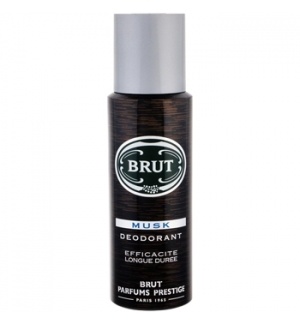 Desodorizante BRUT Musk em spray com tampa prateada