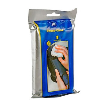 Pacote de limpeza para telefone AF azul e prata com imagem de limpeza telefónica