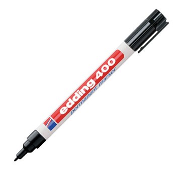 Marcador permanente edding 400 com tampa preta