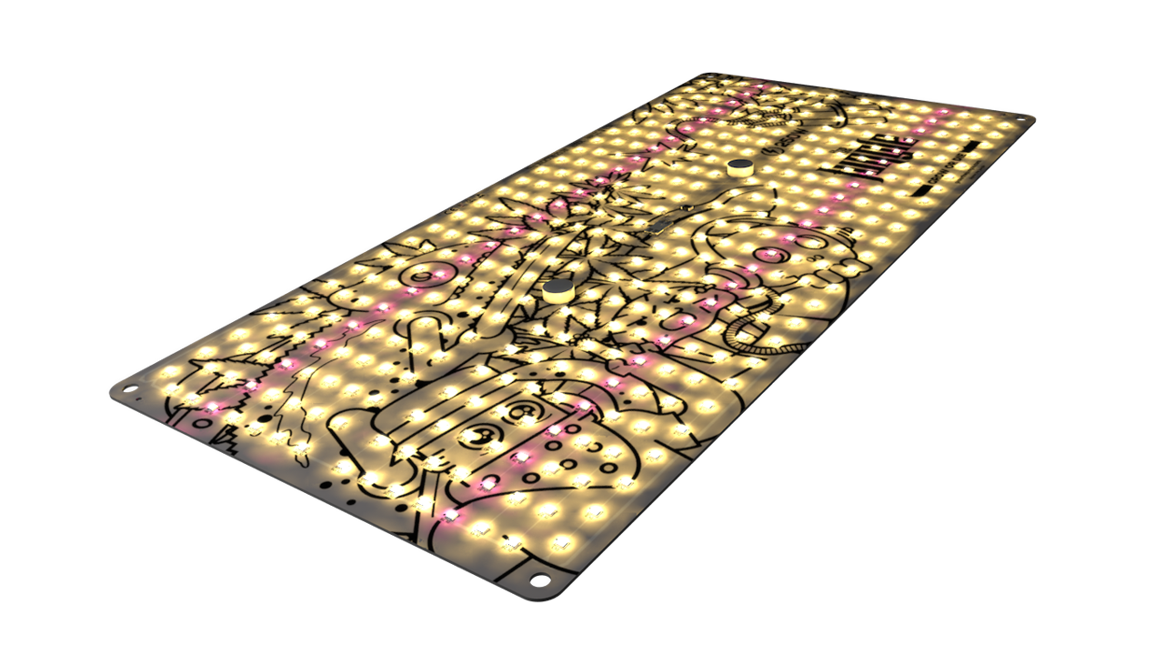 The Jackson 250w Circuito impresso com LEDs amarelos e vermelhos em placa retangular