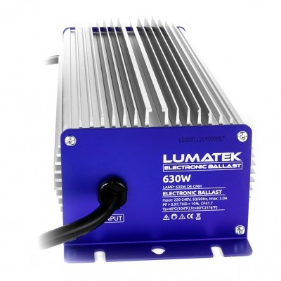 Balastro eletrónico azul e cinzento da marca Lumatek com cabo preto