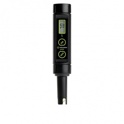 Dispositivo digital de medição preto com visor LCD e botões verdes