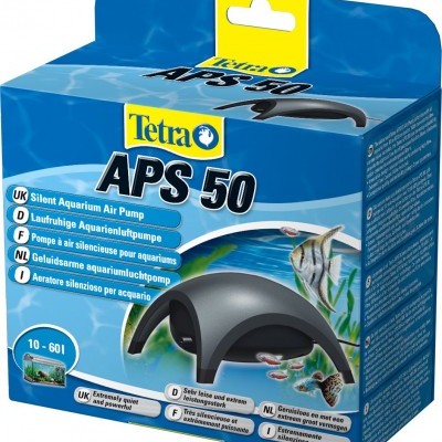 Caixa azul com bomba de ar para aquários Tetra APS 50