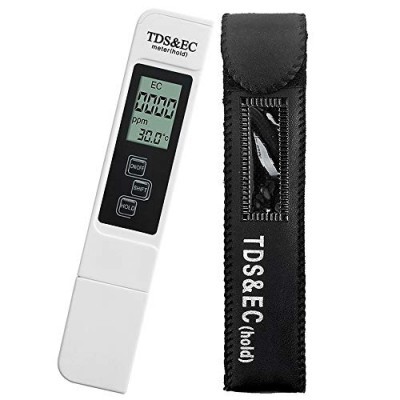 Medidor digital TDS&EC branco com estojo preto