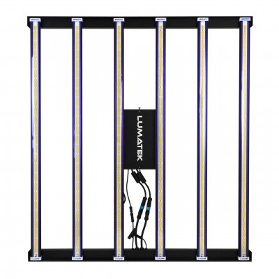 Luminária de cultivo LED LUMATEK com seis barras e suporte preto