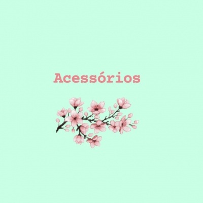 Fundo verde pastel com texto rosa e ramo florido rosa