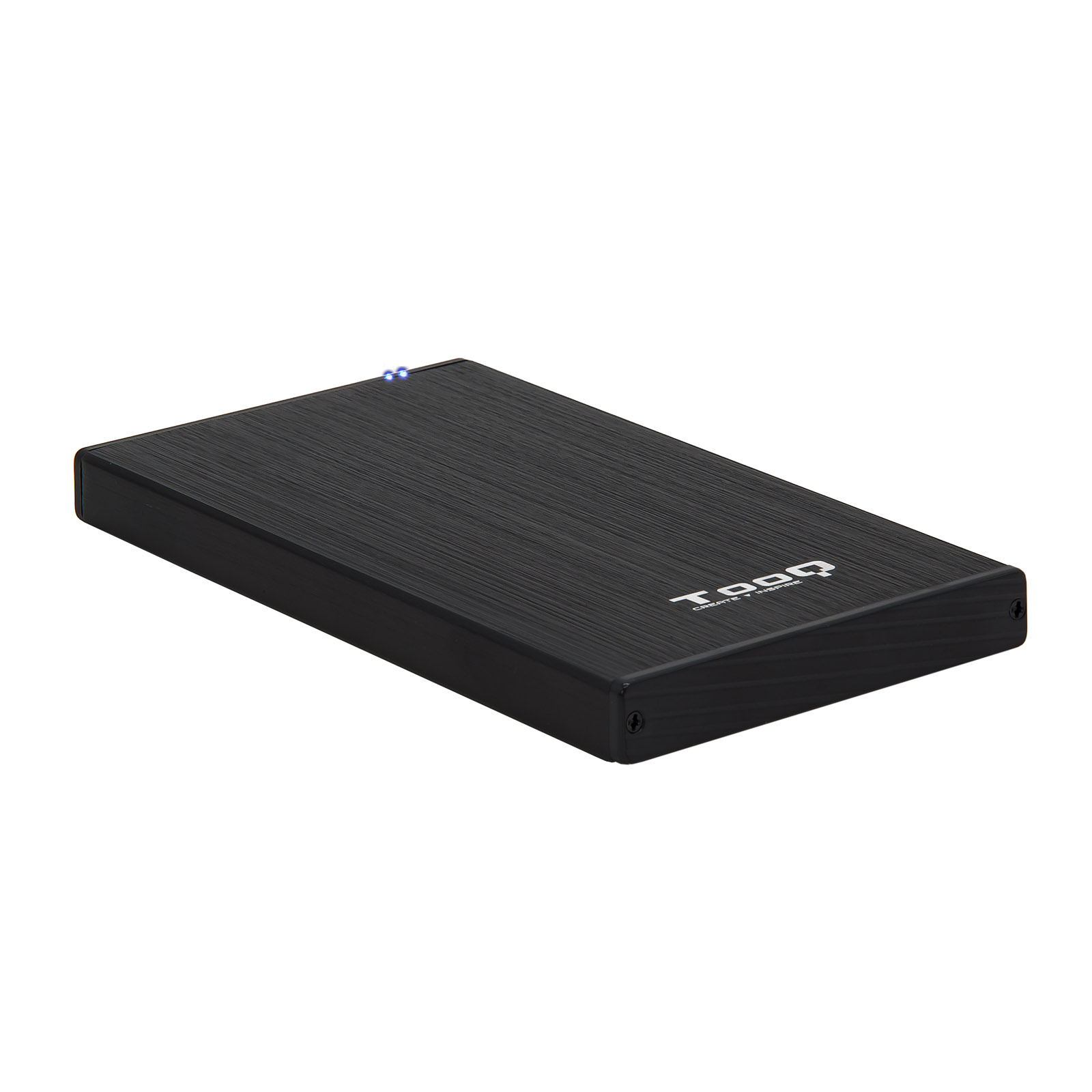 TQE-2527B Caixa externa para discos de 2,5" para HDD/SSD Disco rígido externo portátil preto com inscrição TOOD