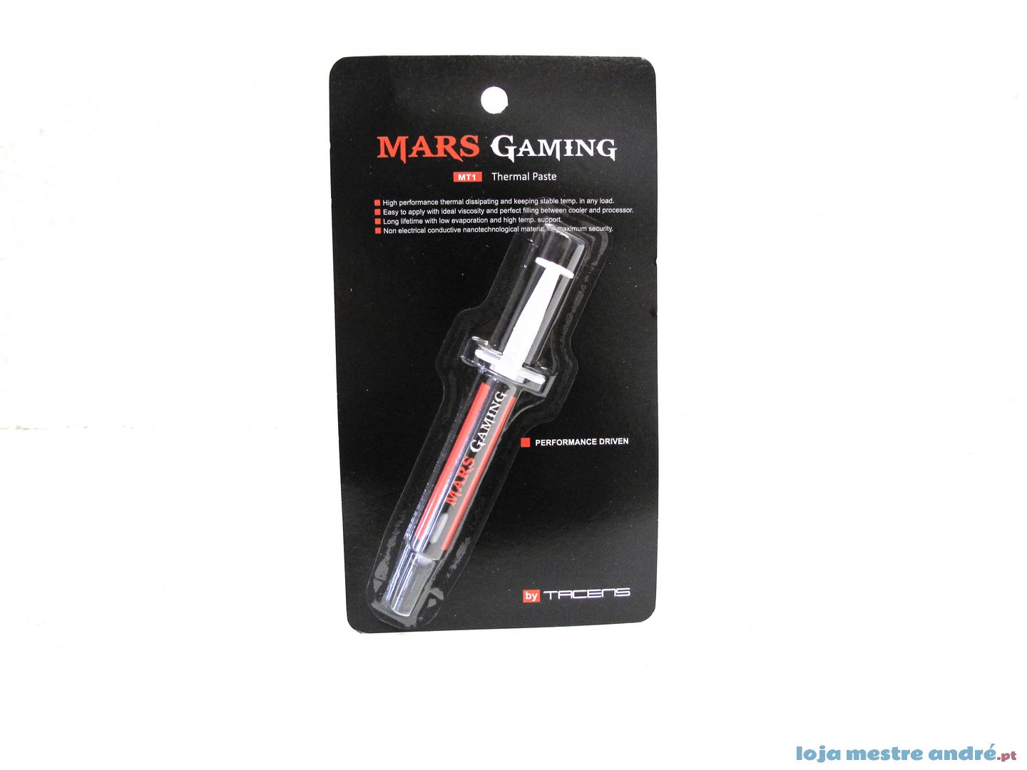 Pasta Térmica Mars Gaming MT1 Pasta térmica Mars Gaming em seringa embalagem preta