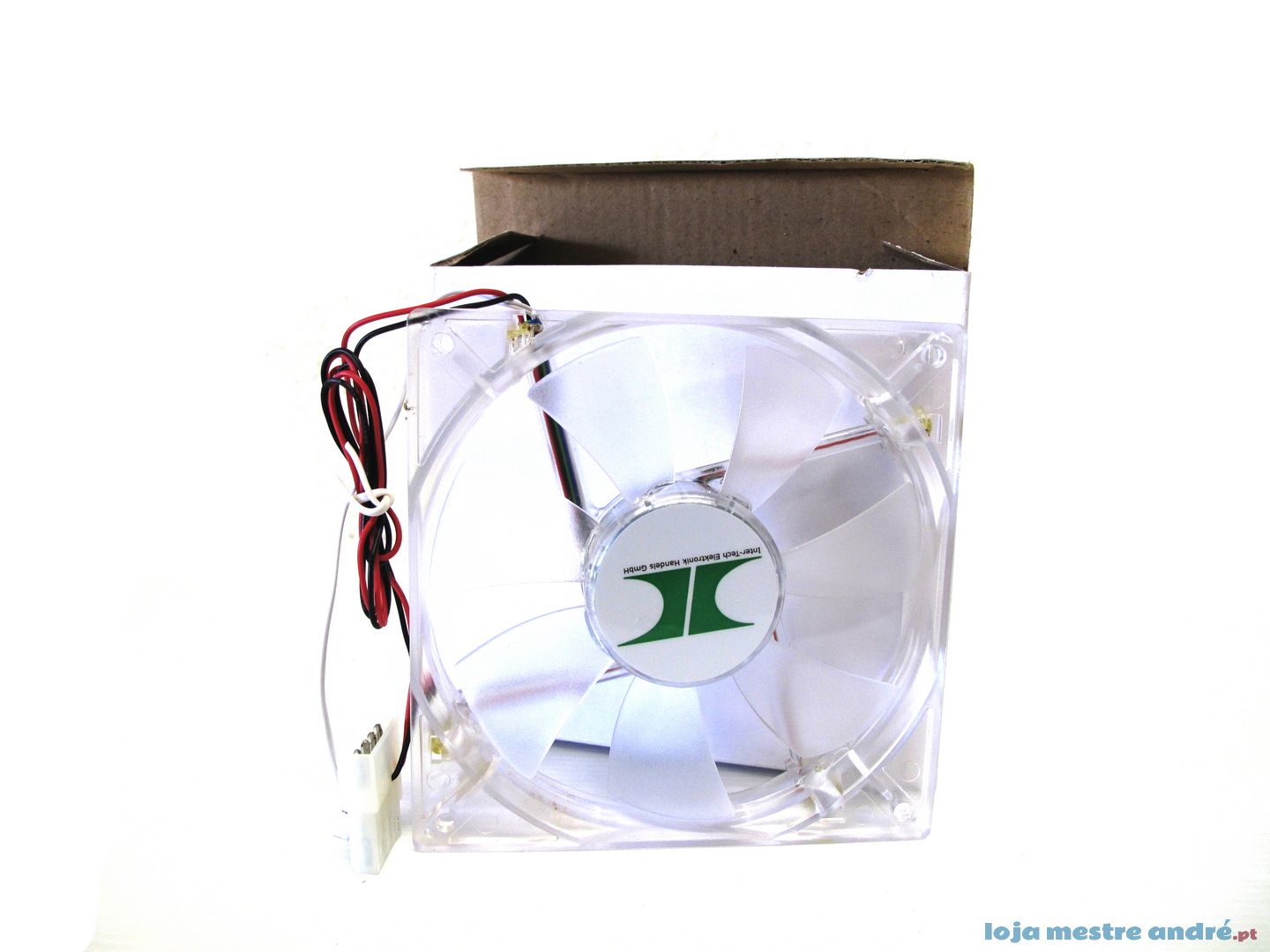 Ventoinha Inter-Tech 120mm Ventoinha transparente para computador com cabo elétrico