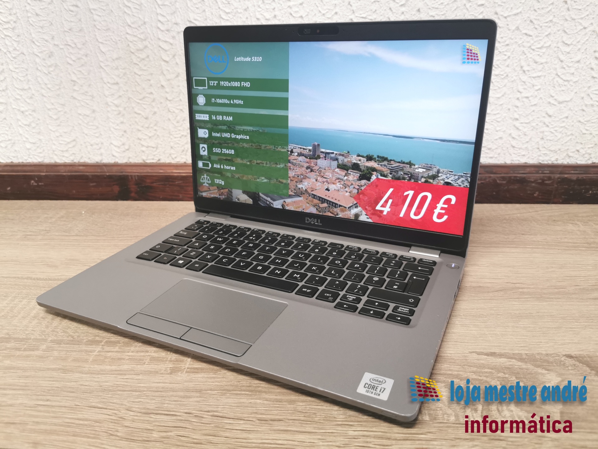 DELL Latitude 5310 Portátil Dell Latitude 5310 cinzento aberto com ecrã ligado a mostrar especificações e preço