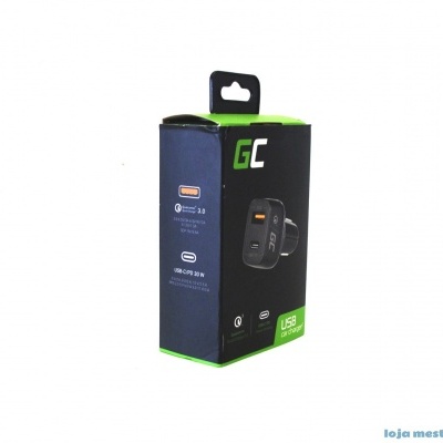 Embalagem de carregador USB para carro com texto QUICK 3.0 e USB CAR CHARGER