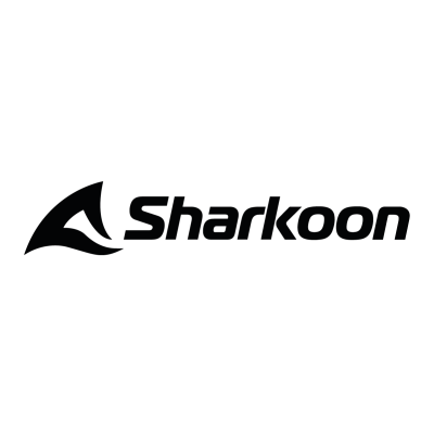 Logotipo da marca Sharkoon preto em fundo branco