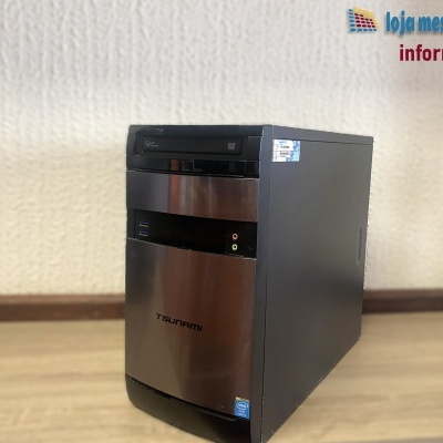 Computador de secretária preto com porta DVD e autocolantes Intel Core i3