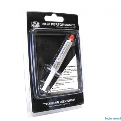 Conjunto de composto térmico Cooler Master em embalagem plástica preta e transparente