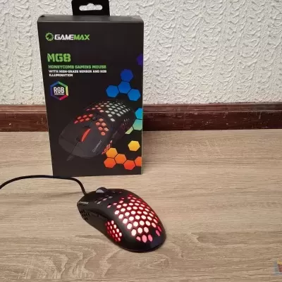 Rato gaming preto iluminado vermelho com embalagem preta