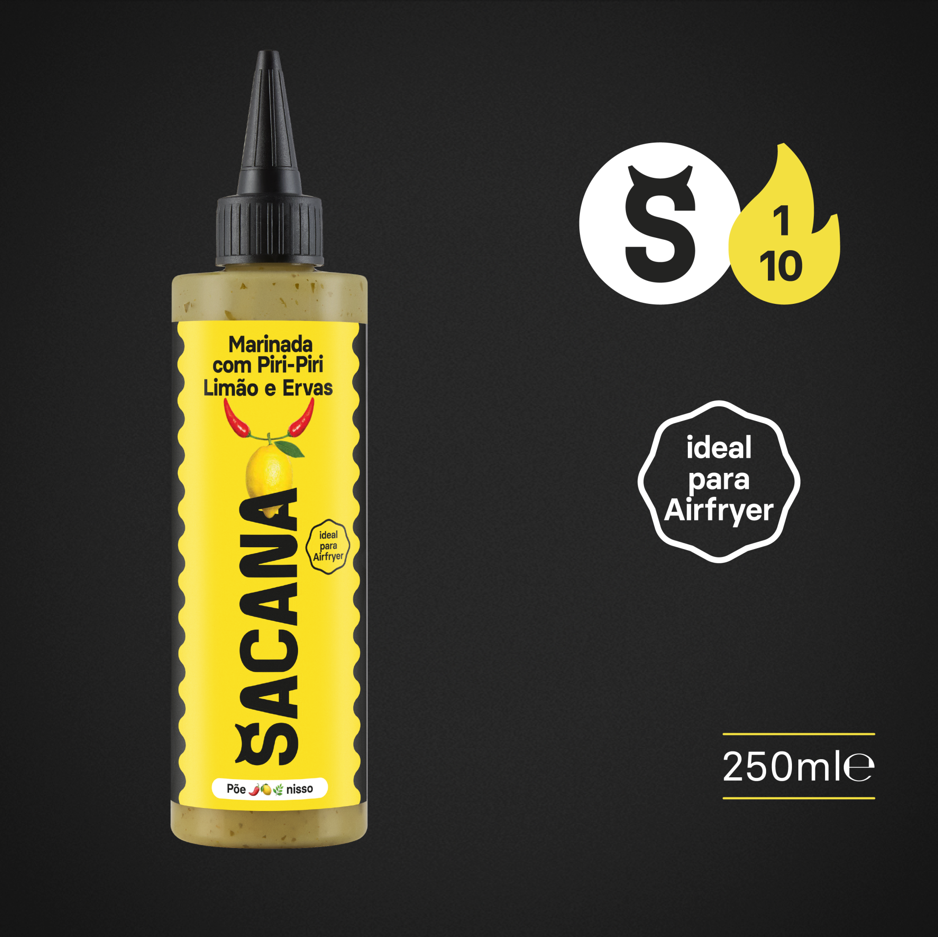 Marinada com Piri-piri, Limão e Ervas 250ml Marinada com Piri-piri, Limão e Ervas 250ml