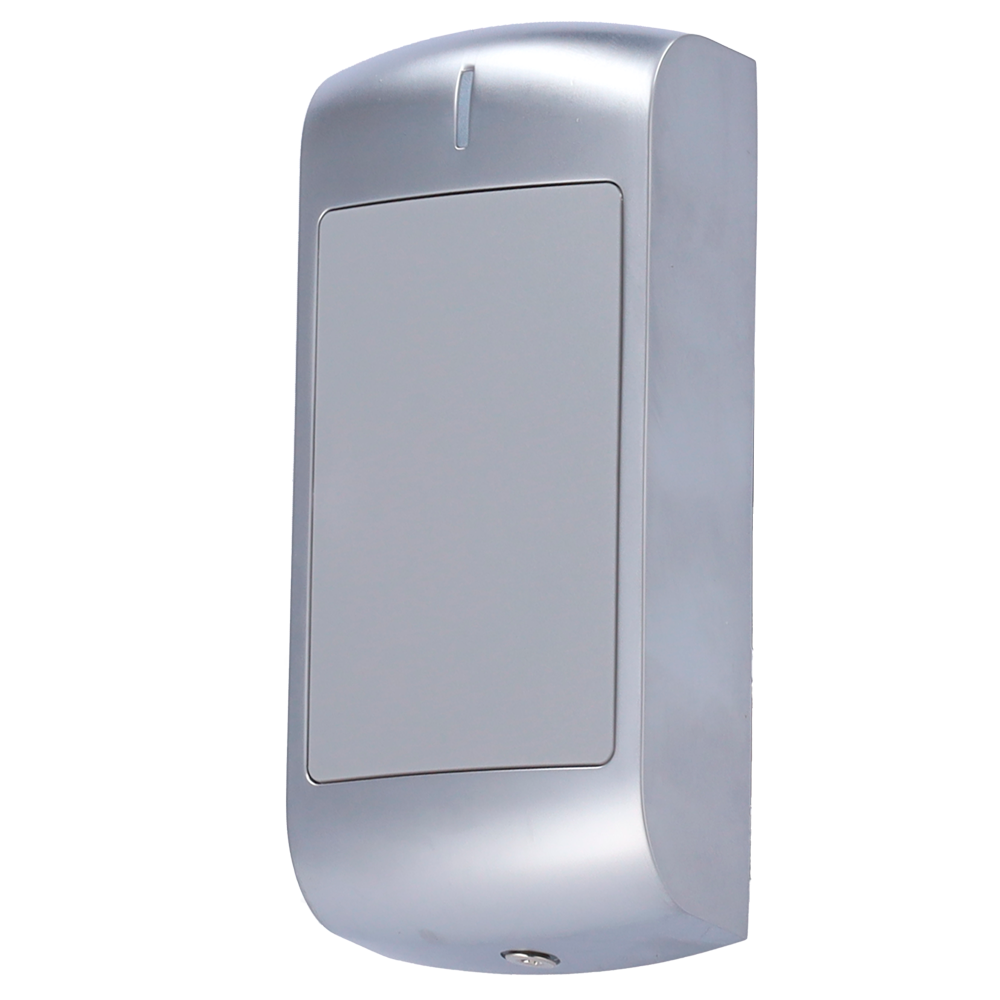 ZKTeco Leitor de Acesso RFID EM/MF Wiegand IP66 Anti-Vandalismo Dispositivo metálico prateado retangular para dispensar papel