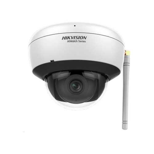 Câmara Dome IP WiFi Hikvision HiWatch HWI-D220H-D/W 2MP 2.8mm IR30m IP67 Câmara de vigilância branca Hikvision HiWatch Series com antena