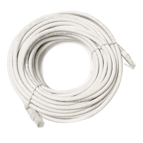 Cabo de rede Ethernet branco com conectores RJ45