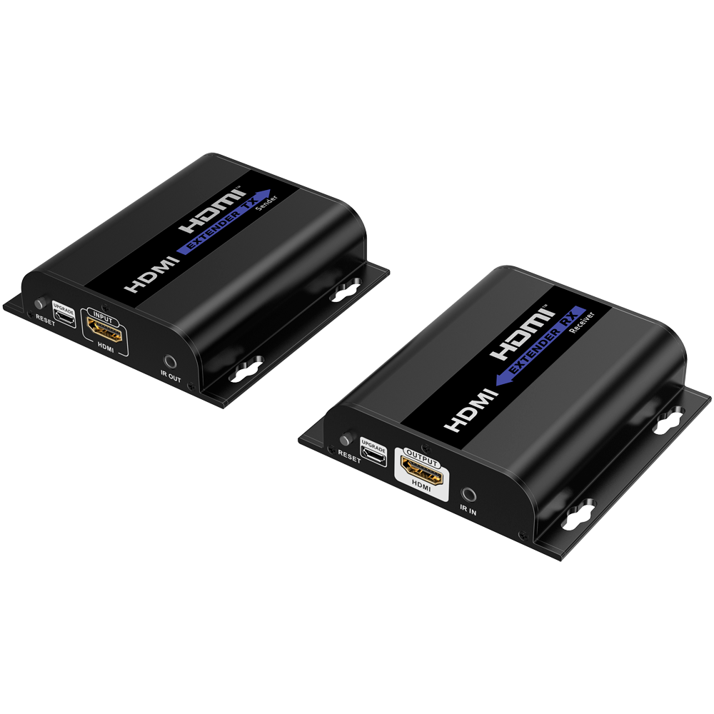 Extensor HDMI Lenkeng 120m 1080p@60Hz Ligações 1:M Conjunto de dois extensores HDMI pretos