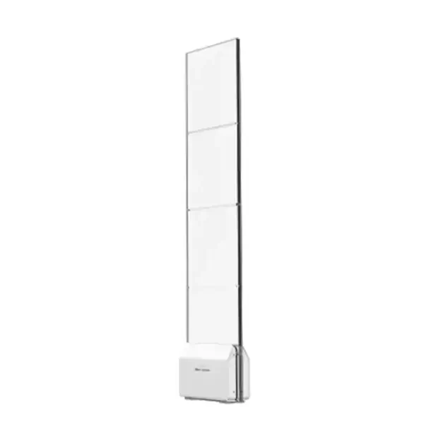 Antena EAS Mono Dahua RF 8.2MHz | Sistema Anti-Furto Profissional UHF para LojaCCTV.Pro Antena eletrónica branca com quatro painéis transparentes e base quadrada