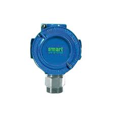 Detector de Gases LPG Catalítico SMART3G-C2 | Saída 4-20mA para Segurança Profissional Sensor industrial azul com corpo metálico e inscrição smart