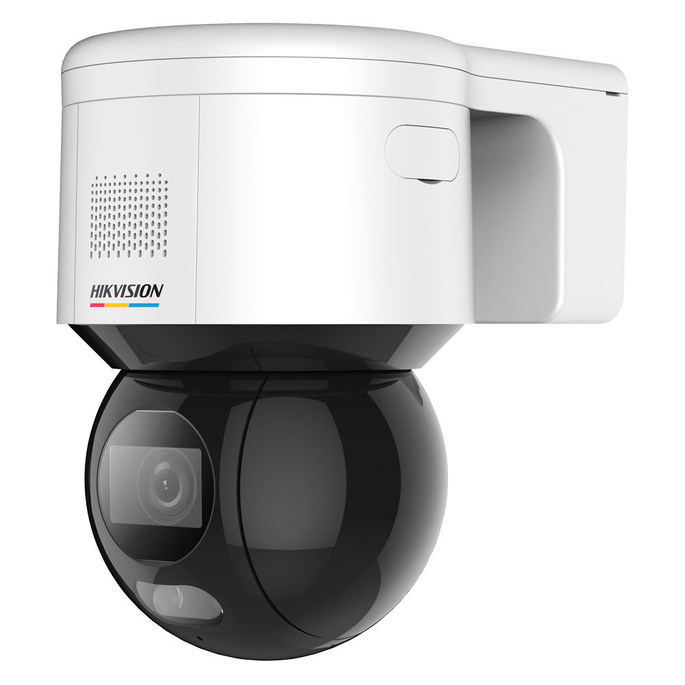 Câmara IP PTZ Hikvision Value 4MP, Lente 4mm, Luz Branca 30m, Wi-Fi Câmara de vigilância domo HIKVISION branca com parte esférica preta e lente visível