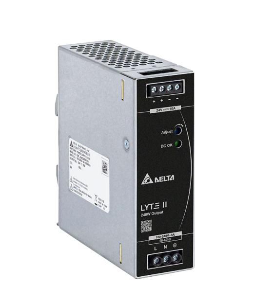 Fonte Alimentação Hikvision 48V 5A 240W Carril DIN Fonte de alimentação Delta LYTE II 240W com LED e rotulagem