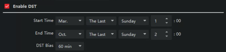 Configura&ccedil;&atilde;o DST Hikvision