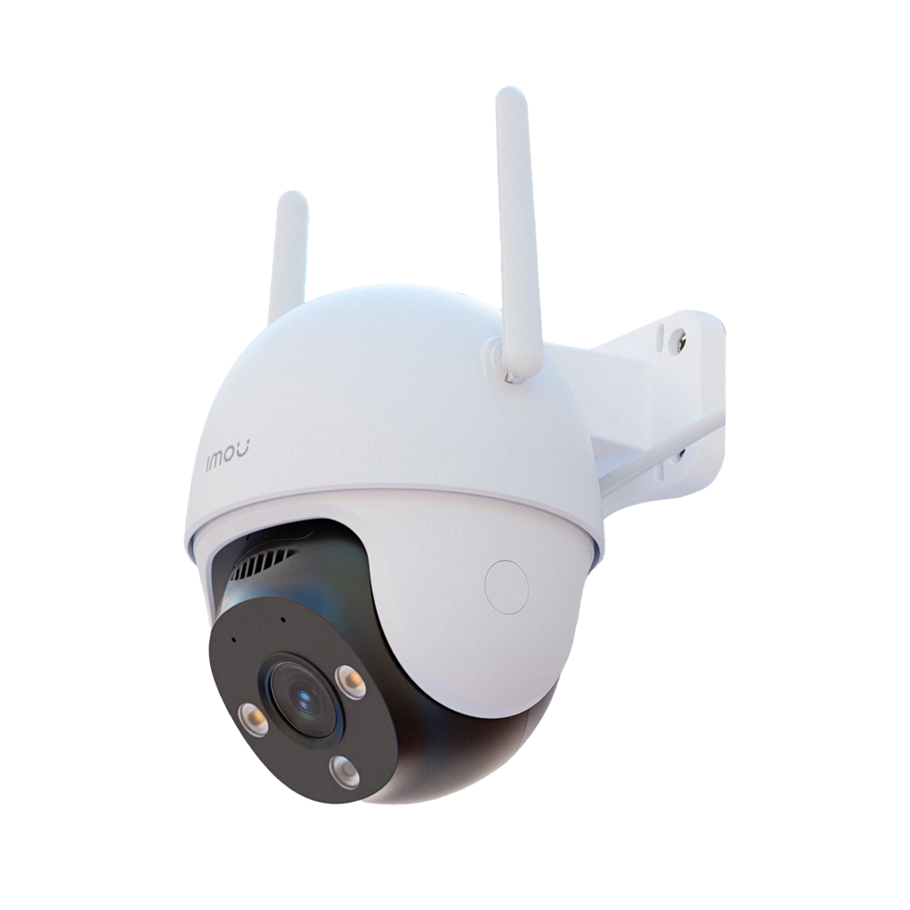 Câmara IP Dahua IMOU Dome WizSense 7MP IR30m IP67 PoE Câmara de segurança Imou dome branca e preta com antenas