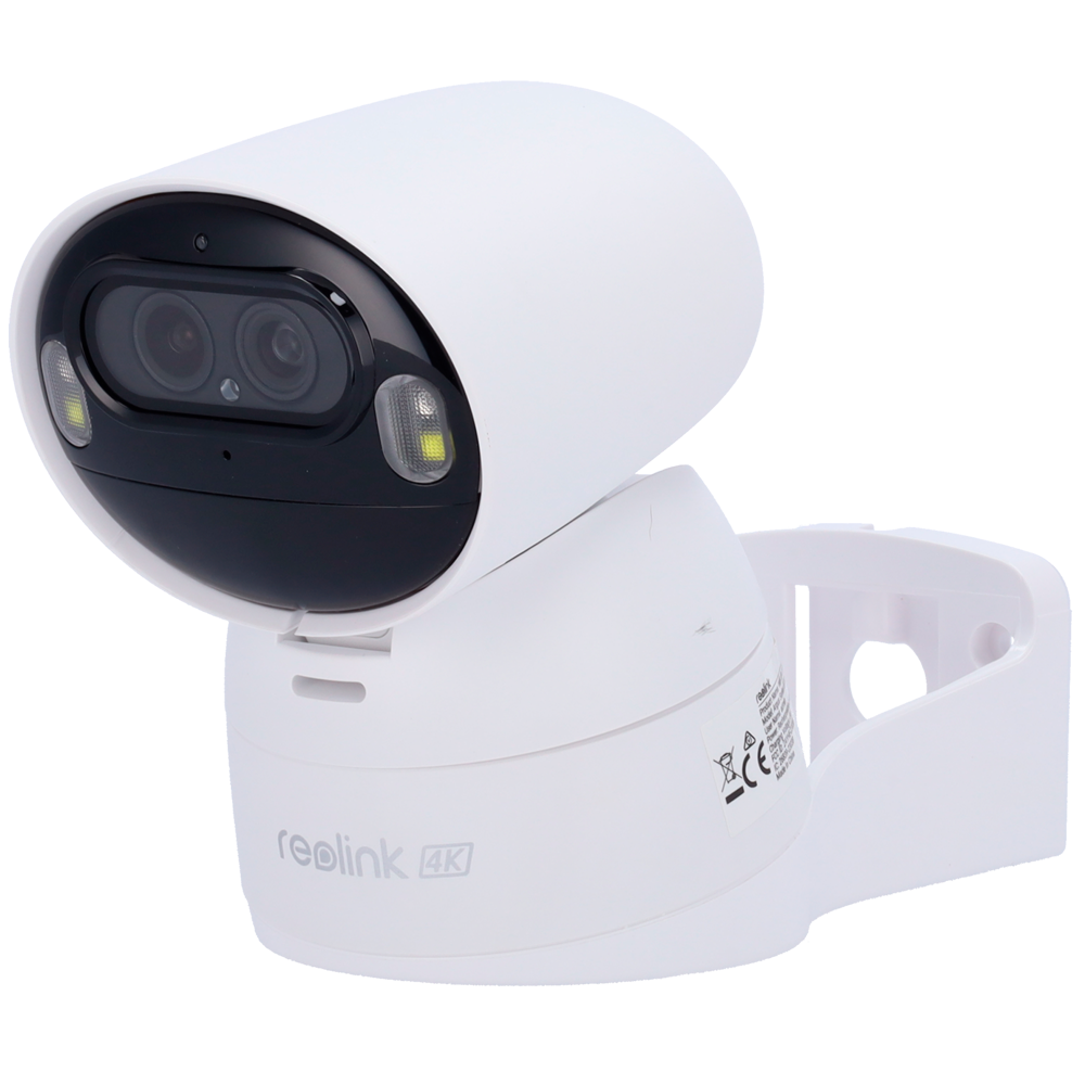 Câmara Reolink Argus B730 WiFi Bateria Dual Lente 8MP Câmara de segurança branca Reolink 4K com lente dupla e suporte