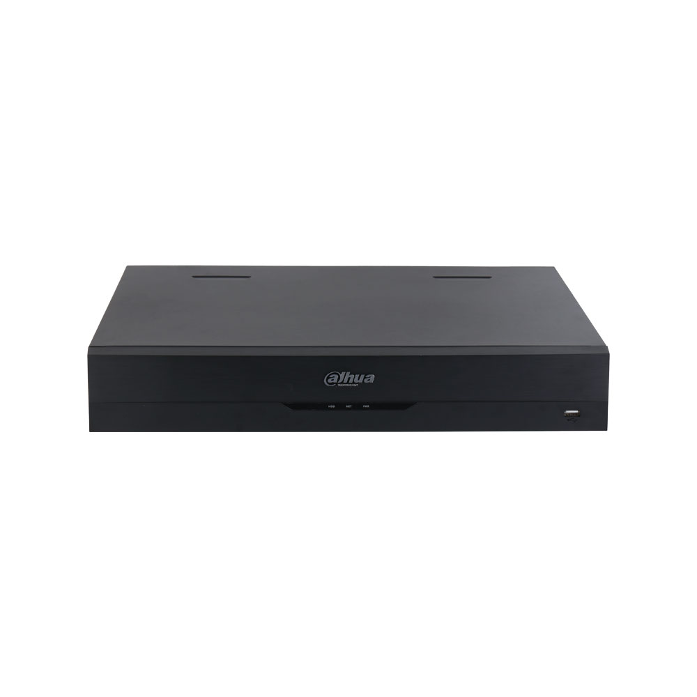 Gravador ip de 8 canais e 16 mpx de resoluçao Gravador vídeo eletrónico preto DAHUA com LED e porta USB