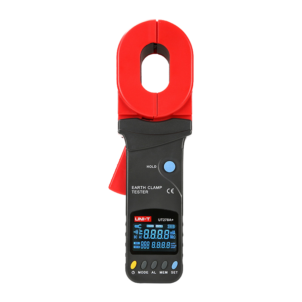 Pinça Amperimétrica de Fuga UNI-T UT278A+ para Corrente de Terra Alicate medidor com visor LCD e botões coloridos