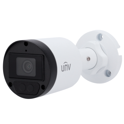 Câmara de vigilância branca e preta com suporte de fixação