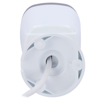 Dispositivo branco com cabo branco na vista inferior