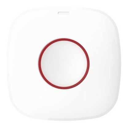 Dispositivo quadrado branco com círculo vermelho no centro