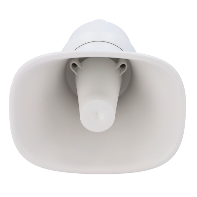 Corneta altifalante branca em plástico