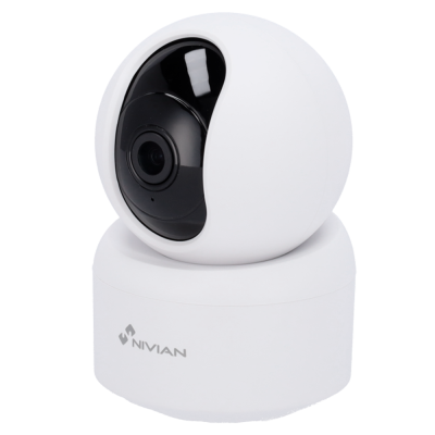 Câmara de segurança doméstica branca NIVIAN com lente preta