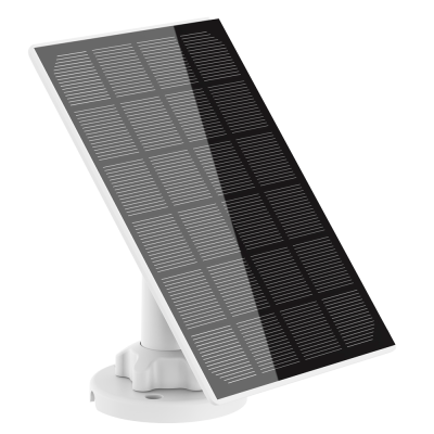 Painel solar fotovoltaico preto com estrutura branca ajustável