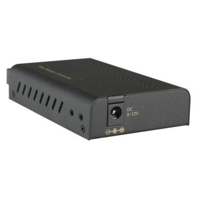 Dispositivo preto com conector DC 5-12V e texto 'Multi-media Converter'