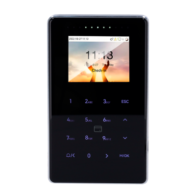 Dispositivo de controlo de acesso com ecrã digital e teclado táctil preto