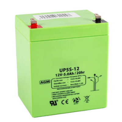Bateria recarregável AGM 12V verde com terminais vermelho e preto