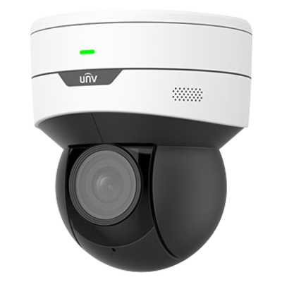 Câmara de vigilância dome branca e preta com lente central