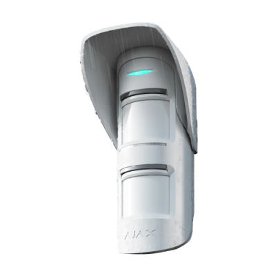 Detector de movimento branco com proteção e luz azul