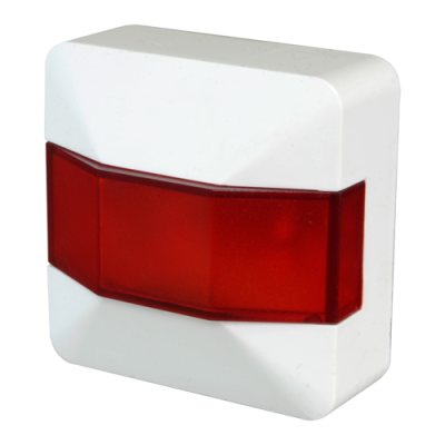 detetor de alarme branco com detalhe vermelho