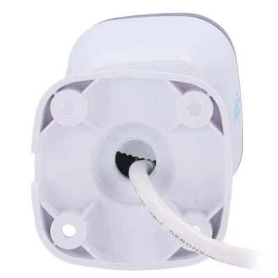 Produto branco com cabo branco saindo do centro da base quadrada arredondada