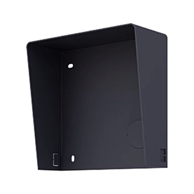 Caixa de plástico preta retangular com orifícios internos